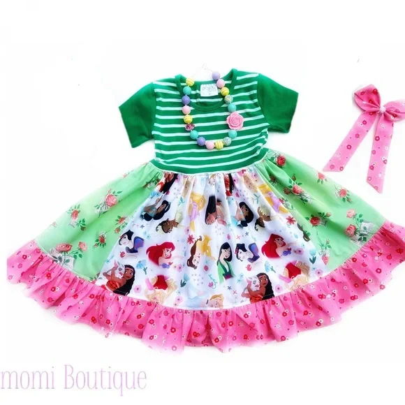 NWT Handmade Disney Princess dress park twirl dress boutique vacation dress  sz 5 - britworld.uk